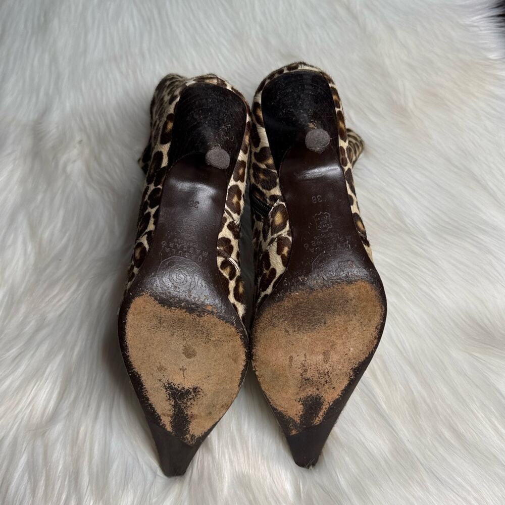 Ursula Mascaro Vintage 90’s Calf Hair Leopard Pointed Toe Booties - Picture 9 of 10